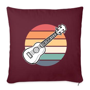 Ukulélé Ukulee Vintage - Housse de coussin décorative 45 x 45 cm - bordeaux - Devant