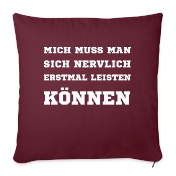 Erstmal Leisten Können | White - Sofakissenbezug 45 x 45 cm - Burgunderrot - Vorne