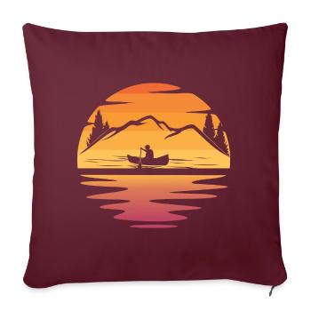 Sunset Canoeing amant canoë canoë canoë canoë canoë- canoë - Housse de coussin décorative 45 x 45 cm - bordeaux - Devant