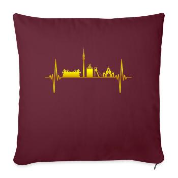 Dortmund Ruhrpott Skyline Herzschlag - Sofakissenbezug 45 x 45 cm - Burgunderrot - Vorne