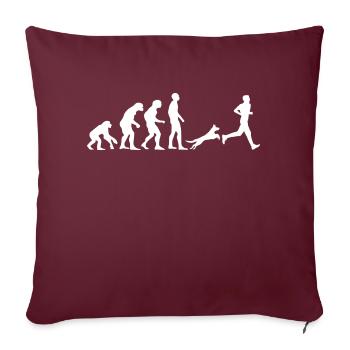 Chien chien - Housse de coussin décorative 45 x 45 cm - bordeaux - Devant