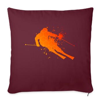 Skieur acrobatique Skieurs Skieurs - Housse de coussin décorative 45 x 45 cm - bordeaux - Devant