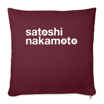Satoshi Nakamoto Bitcoin Logo - Housse de coussin décorative 45 x 45 cm - bordeaux - Devant