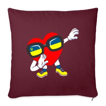Ukraine Dabbing Herz - Sofakissenbezug 45 x 45 cm - Burgunderrot - Vorne