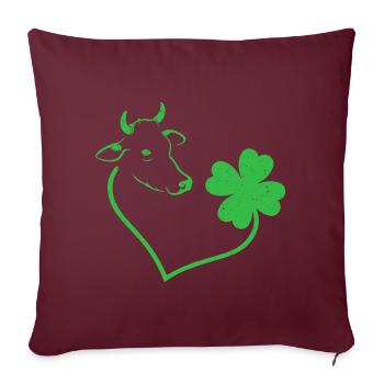 Cow Cloverleaf Heart Cloverleaf - Sofa pillowcase 17,3'' x 17,3'' (45 x 45 cm) - burgundy - Front