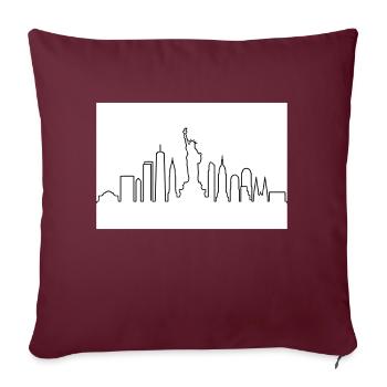 NY skyline - Sofa pillowcase 17,3'' x 17,3'' (45 x 45 cm) - burgundy - Front