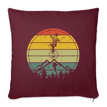 Monocycle Vintage Rider - Housse de coussin décorative 45 x 45 cm - bordeaux - Devant