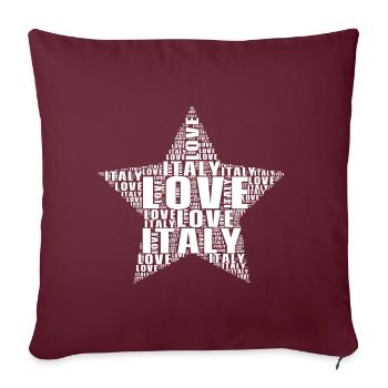 Italie Forza Azzurri T-Shirt Vacances - Housse de coussin décorative 45 x 45 cm - bordeaux - Devant