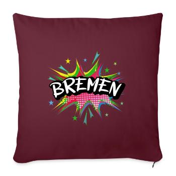 Brême Allemagne Ville Pop Art Comic Art - Housse de coussin décorative 45 x 45 cm - bordeaux - Devant