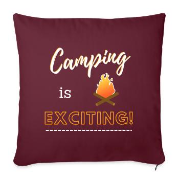 Le camping est passionnant! - Housse de coussin décorative 45 x 45 cm - bordeaux - Devant