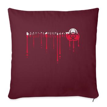 chasseur de zombies citation d’Halloween - Housse de coussin décorative 45 x 45 cm - bordeaux - Devant