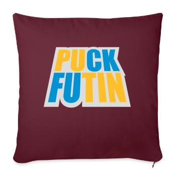 Conception du logo Puck Futin - Housse de coussin décorative 45 x 45 cm - bordeaux - Devant
