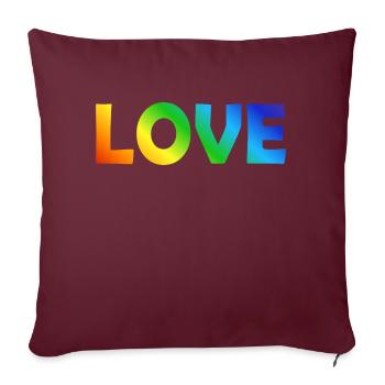 AMOUR - Housse de coussin décorative 45 x 45 cm - bordeaux - Devant