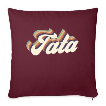 tata vintage - Housse de coussin décorative 45 x 45 cm - bordeaux - Devant