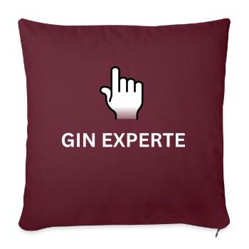 Gin Experte - Gin - Sofakissenbezug 45 x 45 cm - Burgunderrot - Vorne