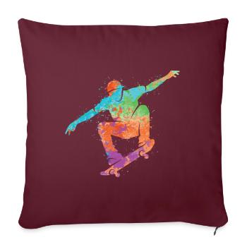 Skateboarder Skater coloré Skater Skateboard - Housse de coussin décorative 45 x 45 cm - bordeaux - Devant