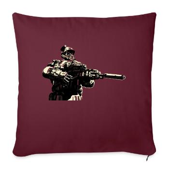 Zombie Monster Wariors Soladat Horror Skull Dead - Housse de coussin décorative 45 x 45 cm - bordeaux - Devant