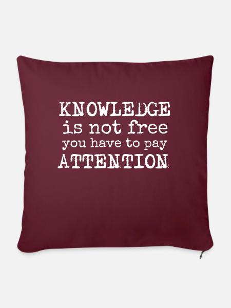 Knowledge is not free - Sofakissenbezug 45 x 45 cm - Burgunderrot