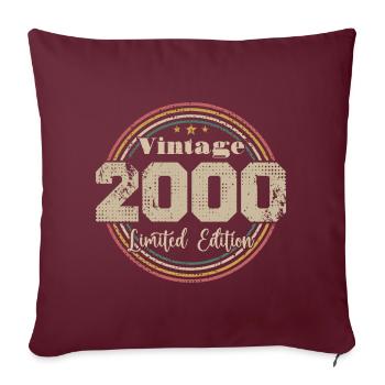 2000 Retro Vintage Geburtstag geboren in - 2000 - Sofakissenbezug 45 x 45 cm - Burgunderrot - Vorne