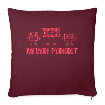 Musique, Rétro, Heavy Metal, Hard Rock, Punk, Vinyle, Pop - Housse de coussin décorative 45 x 45 cm - bordeaux - Devant