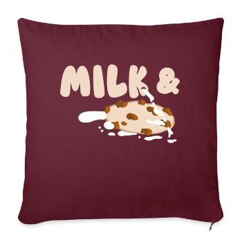 Lait et biscuits - Housse de coussin décorative 45 x 45 cm - bordeaux - Devant