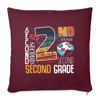 Écolier de jeu de 2e année - Housse de coussin décorative 45 x 45 cm - bordeaux - Devant