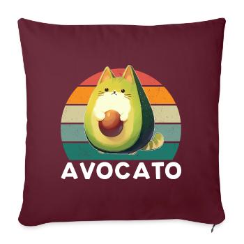 Avocato - Avocado Design - Housse de coussin décorative 45 x 45 cm - bordeaux - Devant
