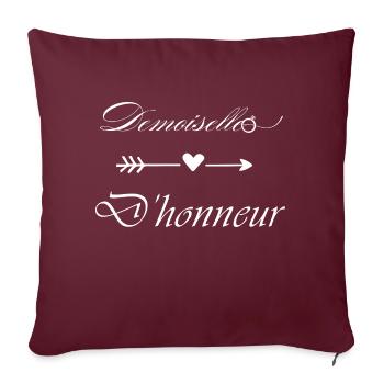 Demoiselle d’honneur - Housse de coussin décorative 45 x 45 cm - bordeaux - Devant