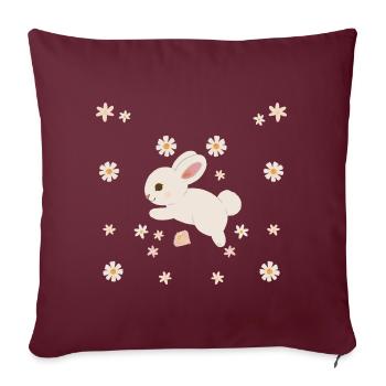 Lapin Enfant Lapin Rongeur Enfants Pâques - Housse de coussin décorative 45 x 45 cm - bordeaux - Devant