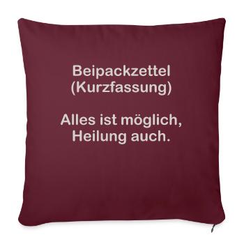 Summary of the package leaflet - Sofa pillowcase 17,3'' x 17,3'' (45 x 45 cm) - burgundy - Front