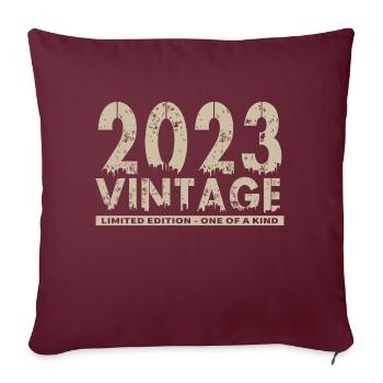 Vintage 2023 Bursdag - One of Kind - Housse de coussin décorative 45 x 45 cm - bordeaux - Devant
