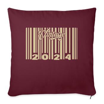 vintage 2024 Barcode 2024: Year 2025. - Sofa pillowcase 17,3'' x 17,3'' (45 x 45 cm) - burgundy - Front