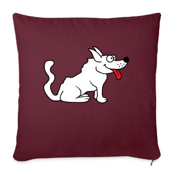 Cher chien tire la langue joyeusement - Housse de coussin décorative 45 x 45 cm - bordeaux - Devant