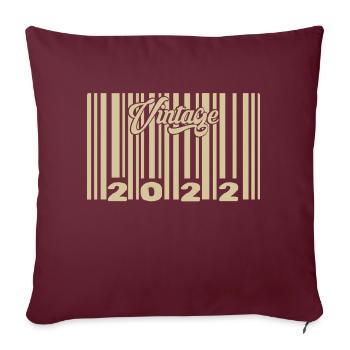vintage 2022 Barcode 2022: Year 2025. - Sofa pillowcase 17,3'' x 17,3'' (45 x 45 cm) - burgundy - Front