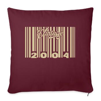 vintage 2004 Barcode 2004: Year 2025. - Sofa pillowcase 17,3'' x 17,3'' (45 x 45 cm) - burgundy - Front