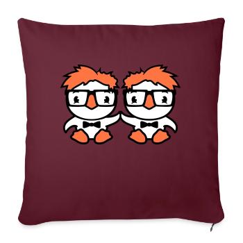 2 Birds Nerd Geek Smart Intelligent Horn-Rimmed Glasses - Sofa pillowcase 17,3'' x 17,3'' (45 x 45 cm) - burgundy - Front