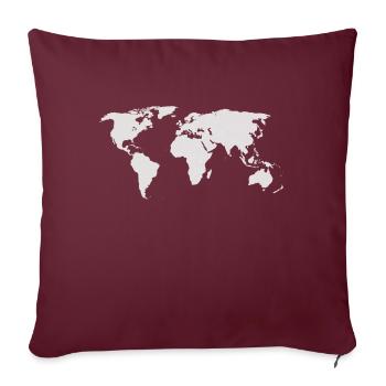 Welt T-Shirt - Sofakissenbezug 45 x 45 cm - Burgunderrot - Vorne