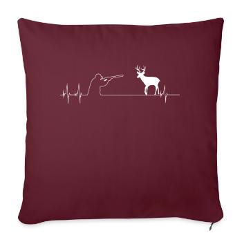 Herzschlag Jagd 2 - Sofakissenbezug 45 x 45 cm - Burgunderrot - Vorne