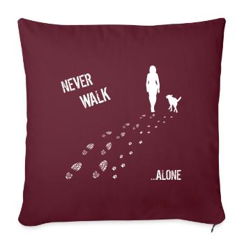 FRAU & HUND NEVER WALK ALONE - Sofakissenbezug 45 x 45 cm - Burgunderrot - Vorne
