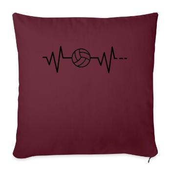 Volleyball en rythme cardiaque / Sports d'équipe / Sports / Ballon - Housse de coussin décorative 45 x 45 cm - bordeaux - Devant