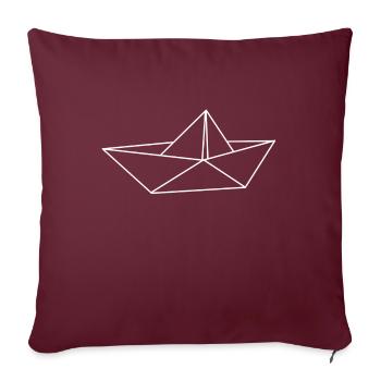 Origami navire de papier - Housse de coussin décorative 45 x 45 cm - bordeaux - Devant