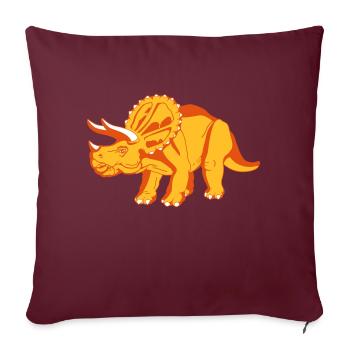 Triceratops Dinosaurier - Sofakissenbezug 45 x 45 cm - Burgunderrot - Vorne
