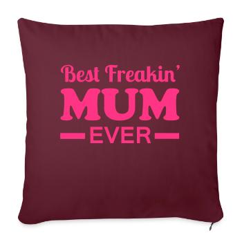 Mum - Sofa pillowcase 17,3'' x 17,3'' (45 x 45 cm) - burgundy - Front