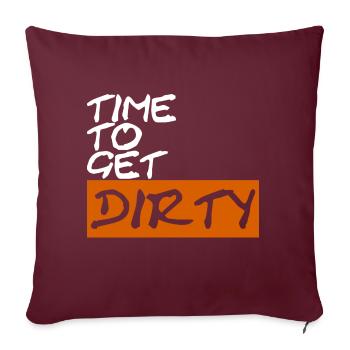 Il est temps de se salir - Housse de coussin décorative 45 x 45 cm - bordeaux - Devant
