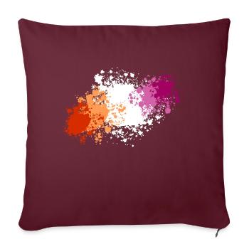 Lesben Pride Kleckse - Sofakissenbezug 45 x 45 cm - Burgunderrot - Vorne