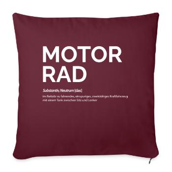 Motorrad - Sofakissenbezug 45 x 45 cm - Burgunderrot - Vorne