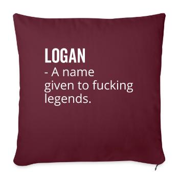 Logan un nom donné à Fucking Legends - Housse de coussin décorative 45 x 45 cm - bordeaux - Devant
