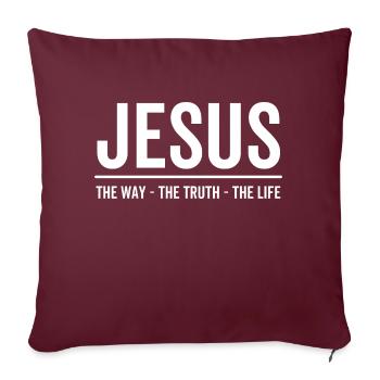 Jesus Der Weg Die Wahrheit Das Leben - Sofakissenbezug 45 x 45 cm - Burgunderrot - Vorne