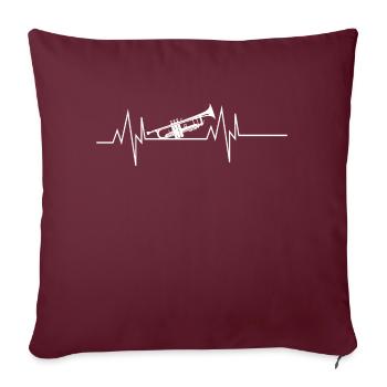Battement de cœur de trompette - Housse de coussin décorative 45 x 45 cm - bordeaux - Devant