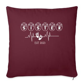 Soeur EST 2003 Heartbeat - Housse de coussin décorative 45 x 45 cm - bordeaux - Devant